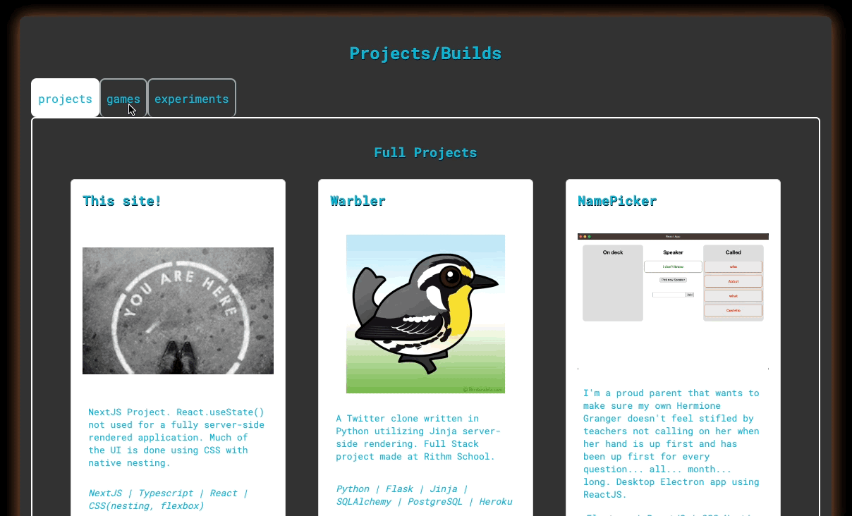 Stateless TabbedSelector